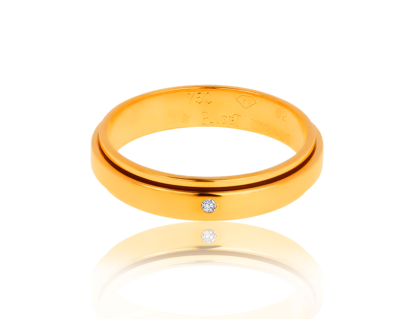 Оригинальное золотое кольцо с бриллиантом 0.015ct Piaget 040919/14 Оригинальное золотое кольцо с бриллиантом 0.015ct Piaget 040919/14