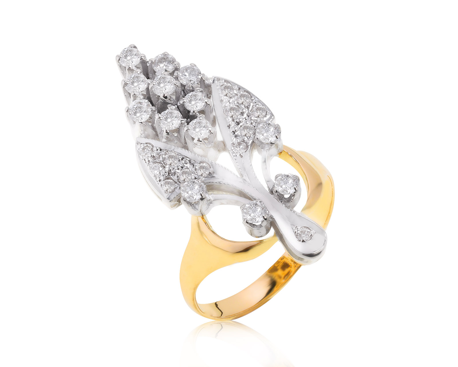 Праздничное золотое кольцо с бриллиантами 0.78ct СССР 190322/6
