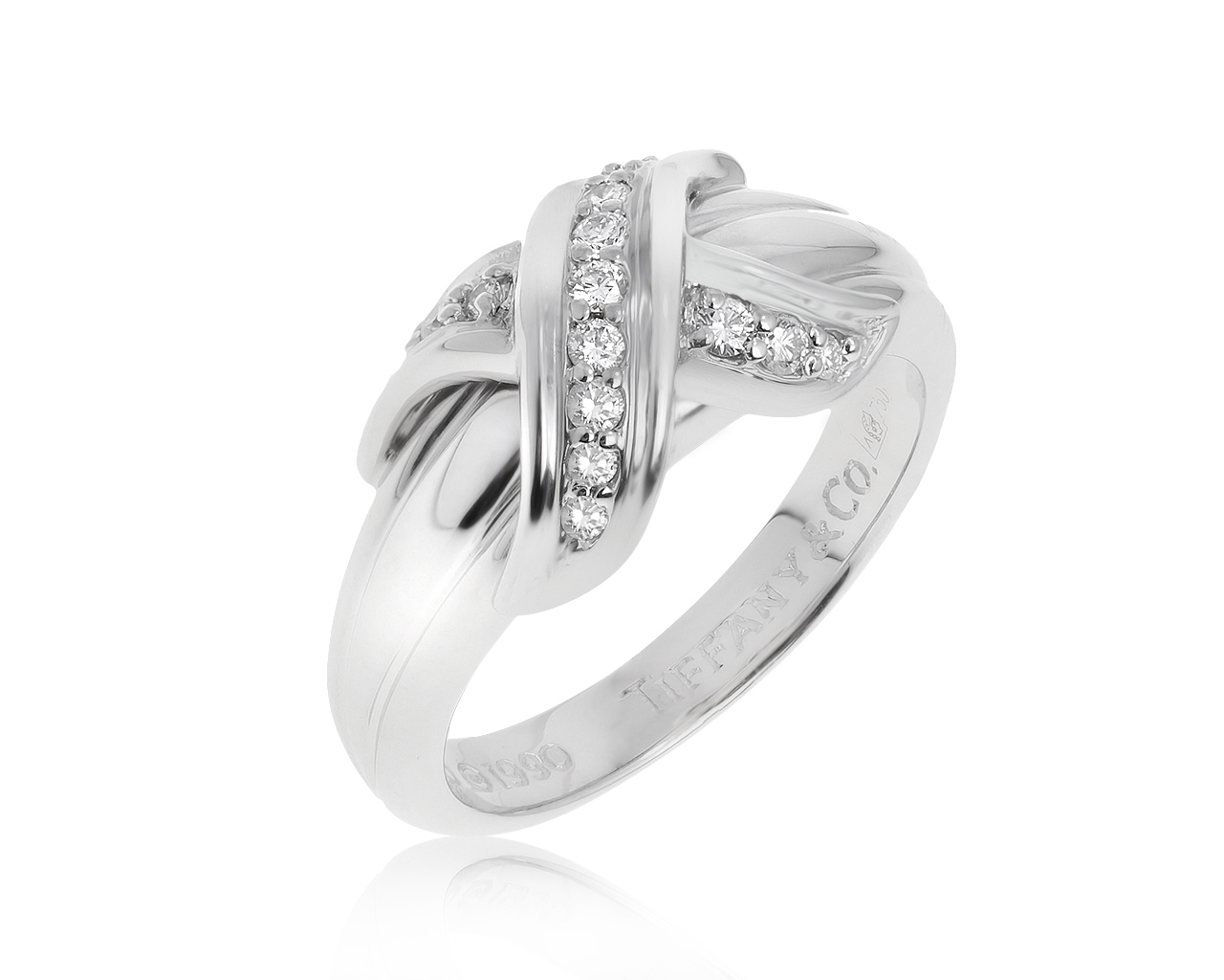 Оригинальное золотое кольцо с бриллиантами 0.21ct Tiffany&Co