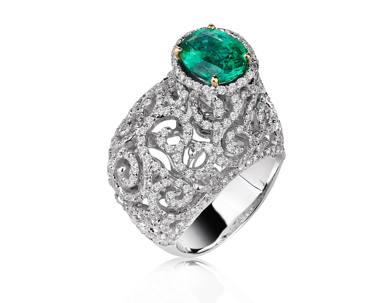 Золотое кольцо с изумрудом 1.58ct и бриллиантами 1.62ct Evgeny Matveev 230626/5