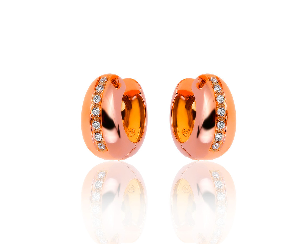 Итальянские золотые серьги с бриллиантами 0.17ct 091119/1