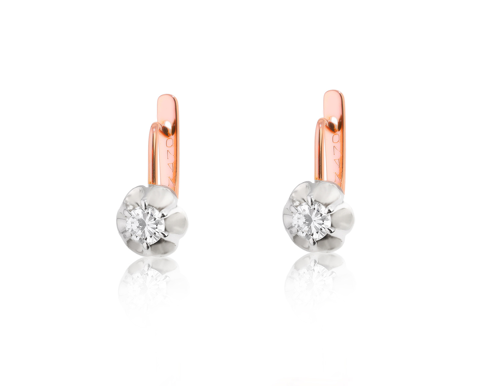 Золотые серьги с бриллиантами 0.65ct СССР 170724/1