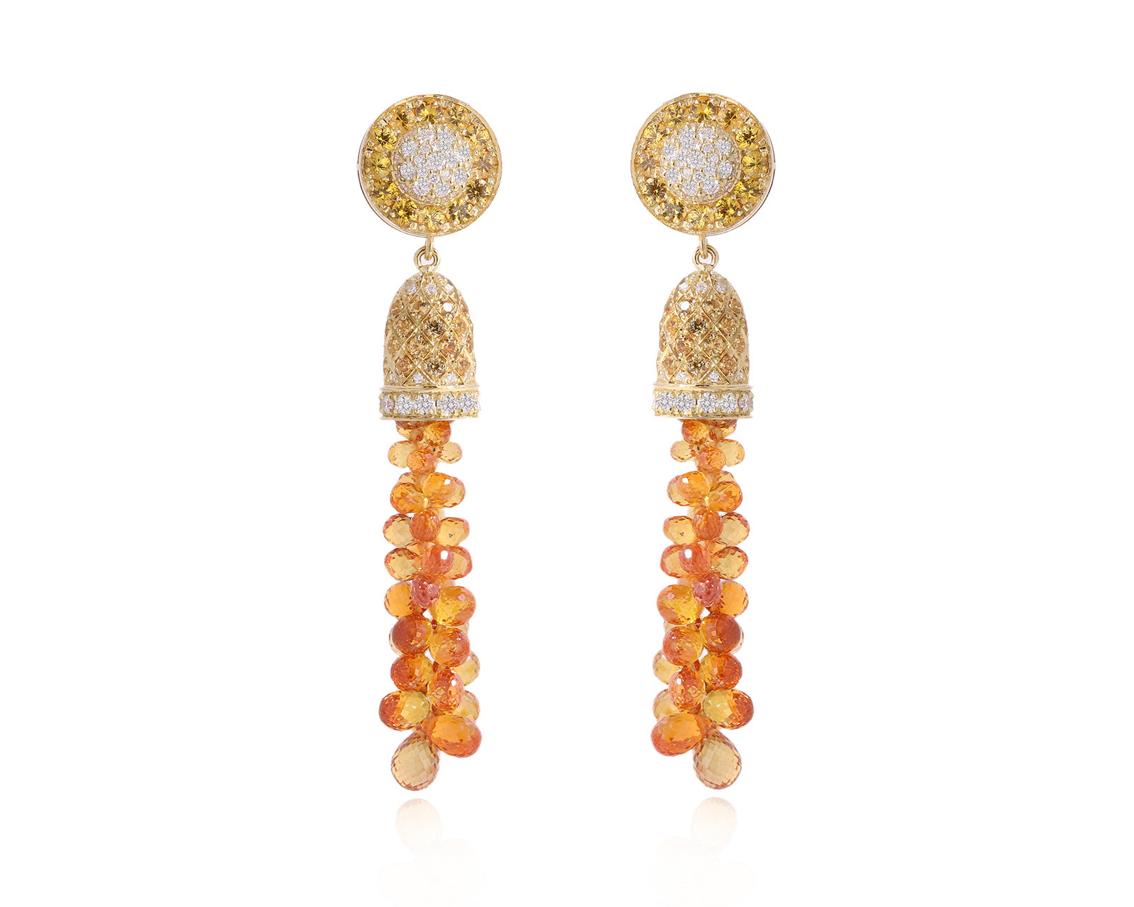 Золотые серьги с сапфирами 46.06ct и бриллиантами 1.81ct Evgeny Matveev