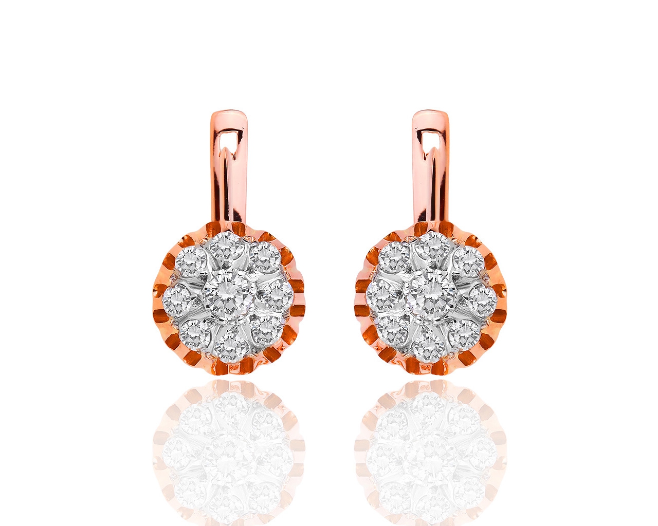 Классические золотые серьги с бриллиантами 1.26ct 191118/3