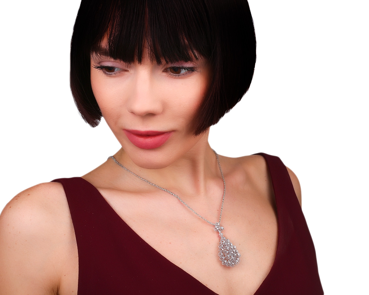 Изящная золотая подвеска с бриллиантами 0.72ct Somoro