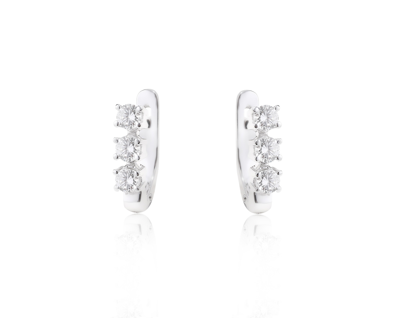 Золотые серьги с бриллиантами 0.62ct