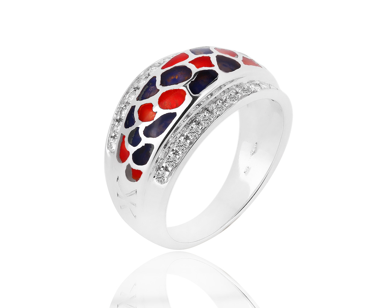 Золотое кольцо с эмалями и бриллиантами 0.27ct Korloff 230318/21