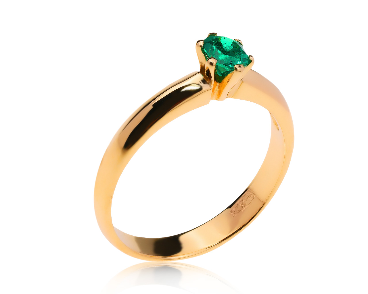 Прекрасное золотое кольцо с изумрудом 0.25ct 080920/11