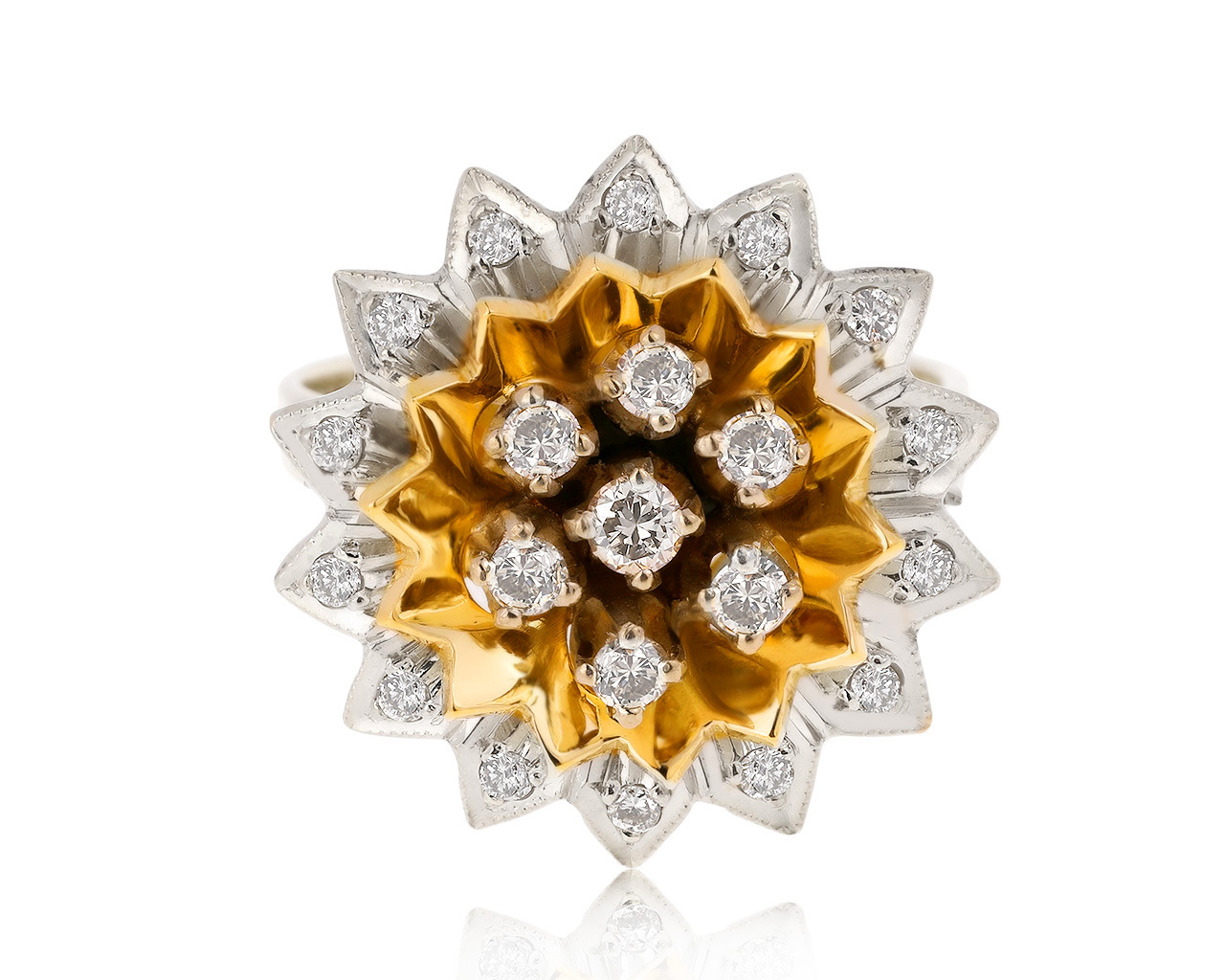 Винтажное золотое кольцо с бриллиантами 0.52ct СССР