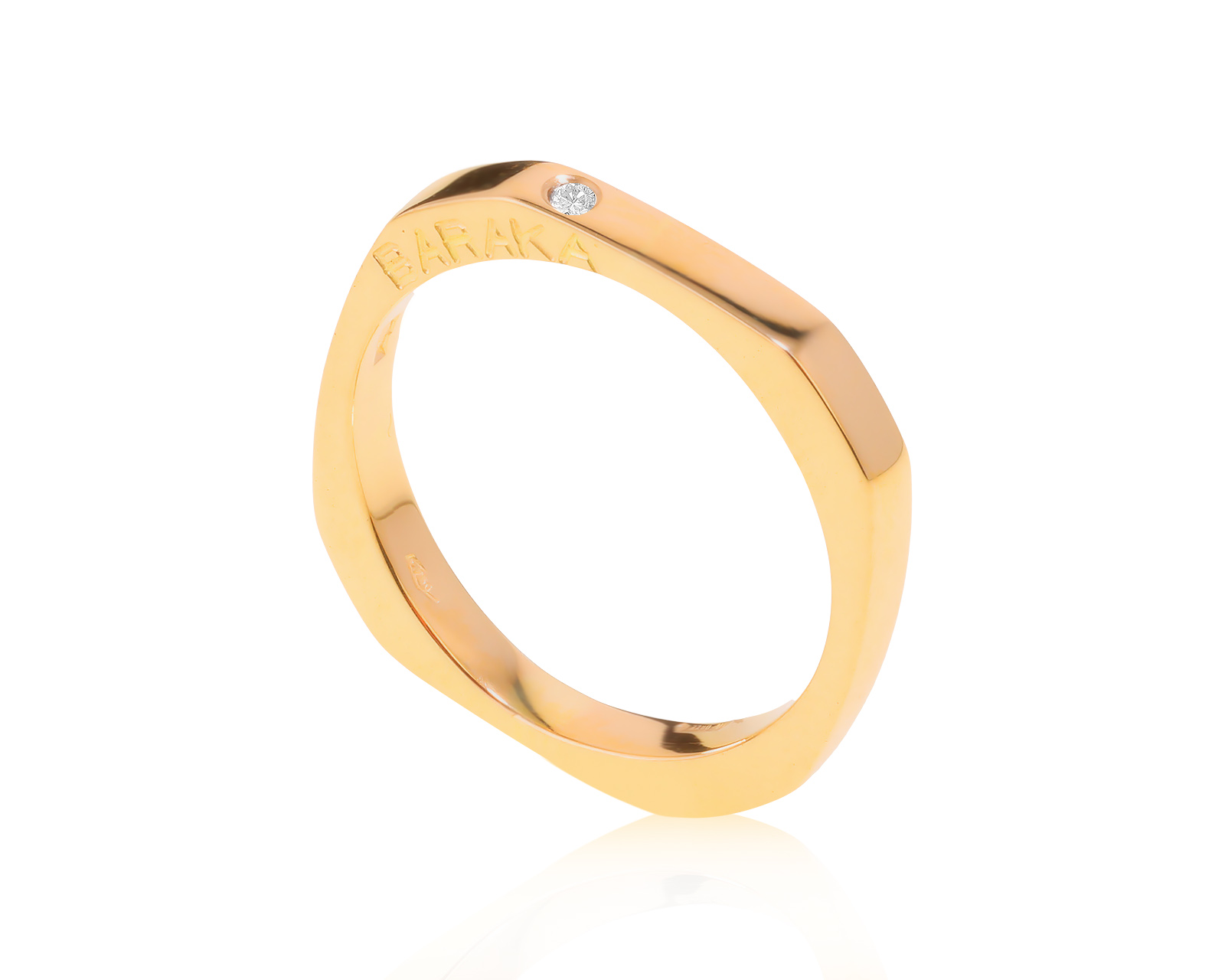 Оригинальное золотое кольцо с бриллиантом 0.01ct Baraka
