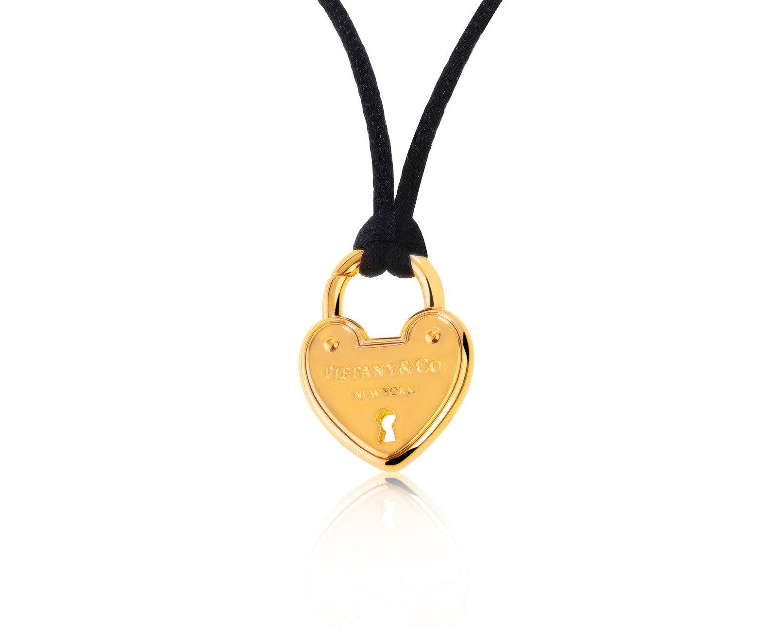 Оригинальный золотой кулон Tiffany&Co Locks Heart 280521/3