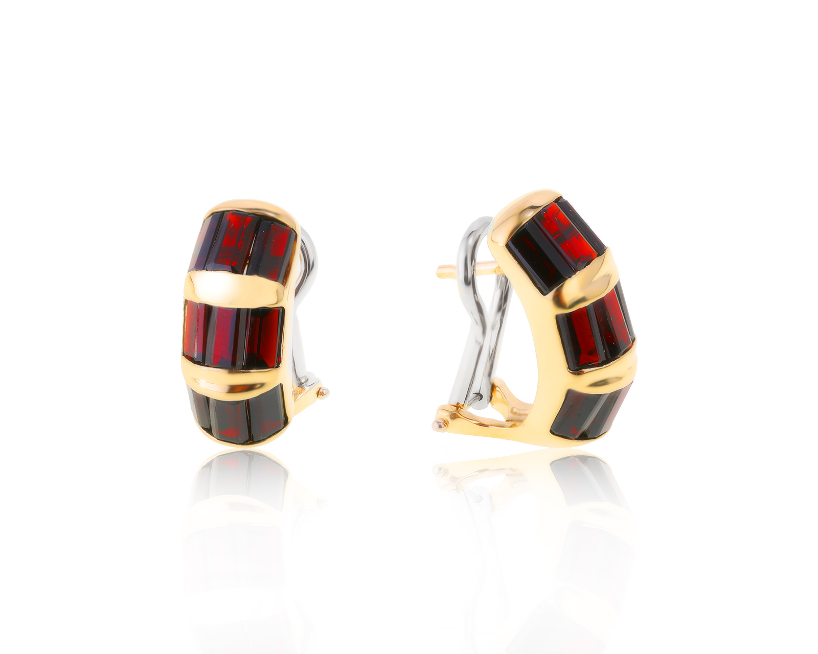 Модные золотые серьги с гранатами 7.20ct 060622/6