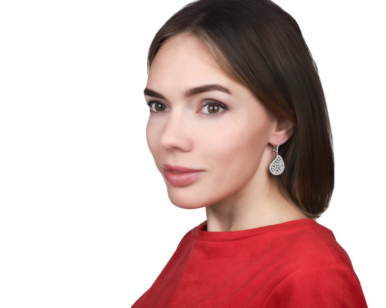 Стильные золотые серьги с бриллиантами 3.40ct