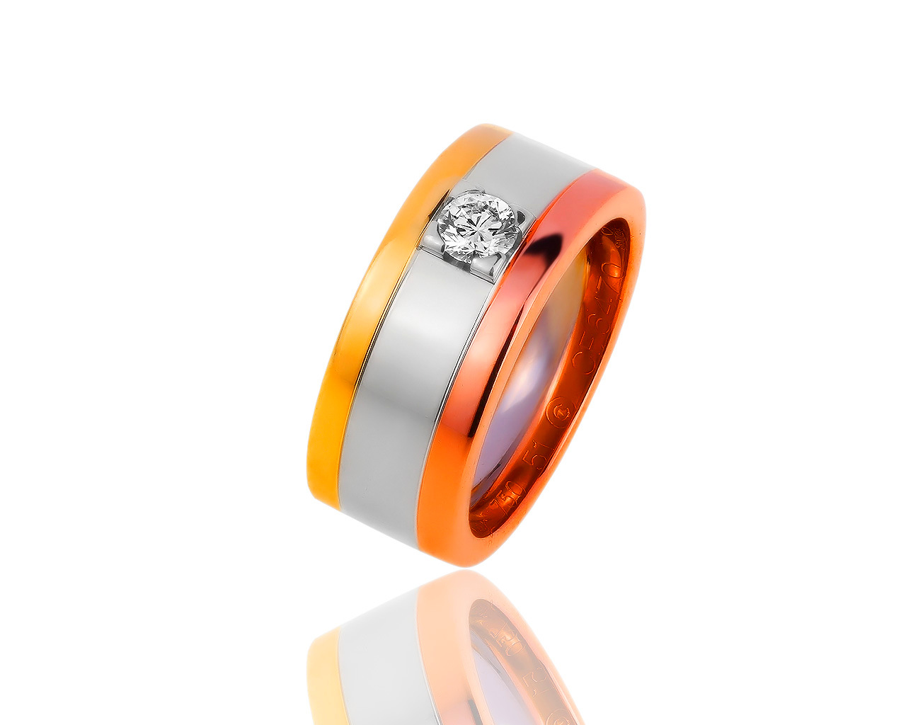 Оригинальное золотое кольцо с бриллиантом 0.20ct Trinity De Cartier 190519/1 Оригинальное золотое кольцо с бриллиантом 0.20ct Trinity De Cartier 190519/1