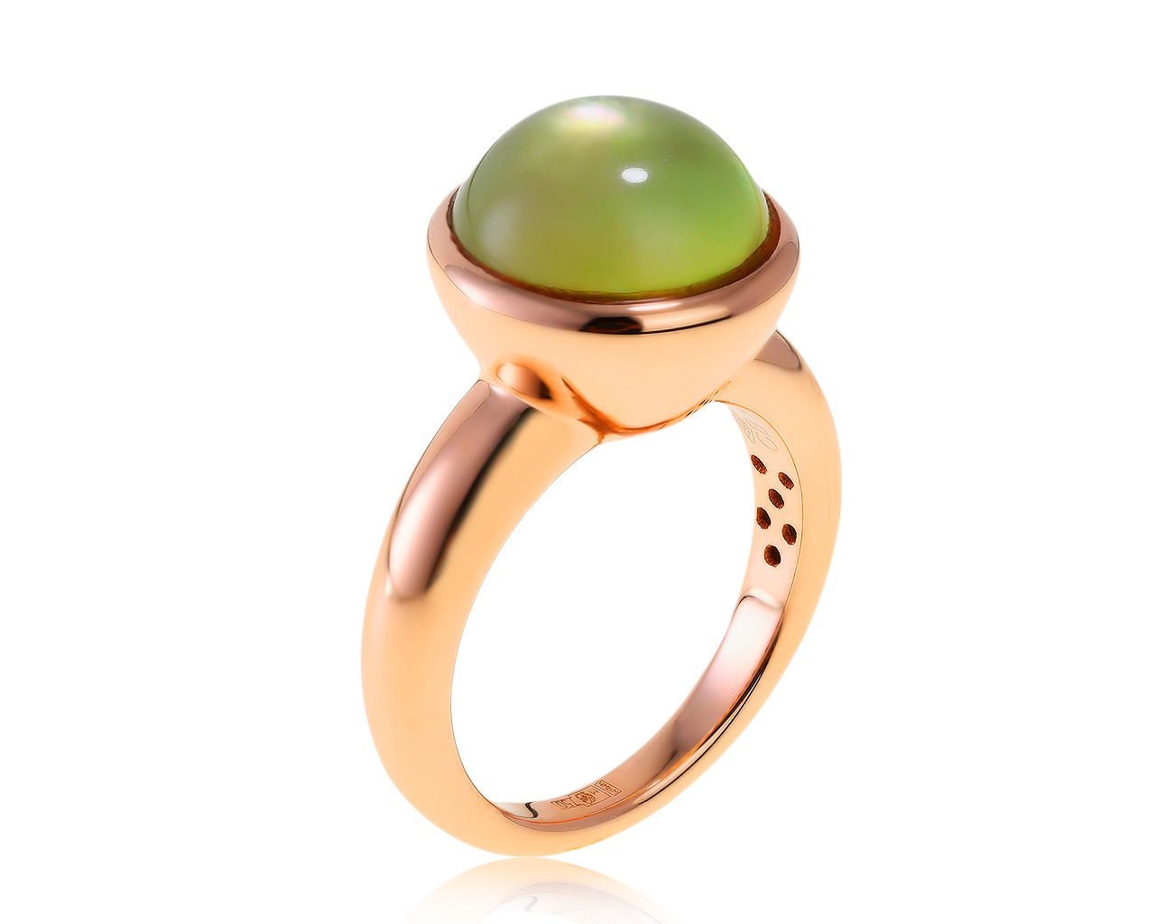 Итальянское золотое кольцо с хризолитом 5.62ct 010321/2