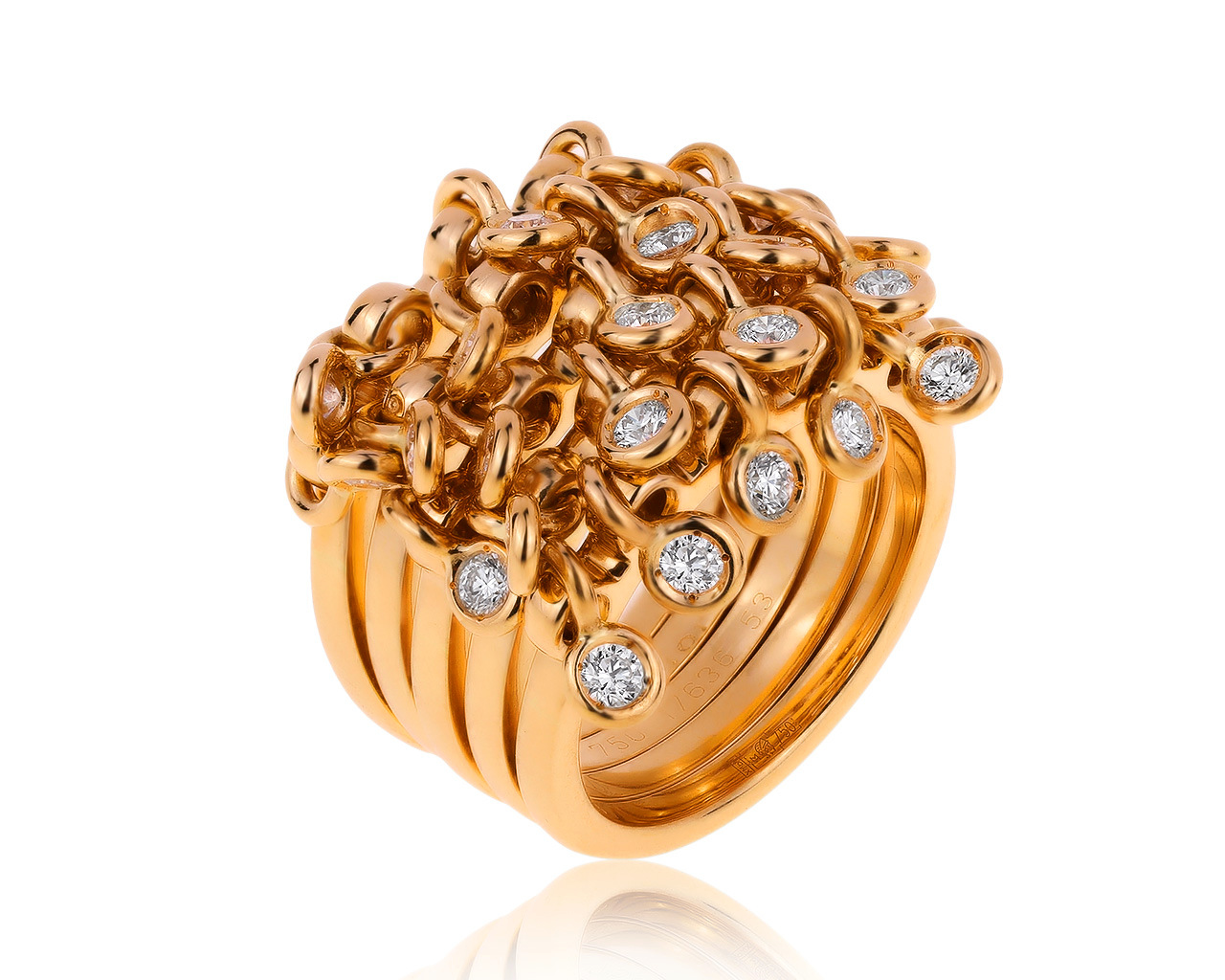 Оригинальное золотое кольцо с бриллиантами 1.25ct Dior