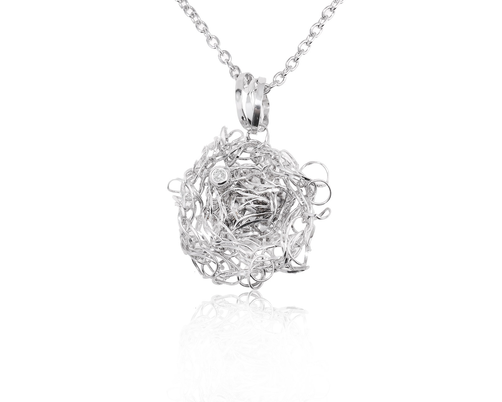 Оригинальный золотой кулон с бриллиантом 0.04ct Orlandini 060323/2 Оригинальный золотой кулон с бриллиантом 0.04ct Orlandini 060323/2