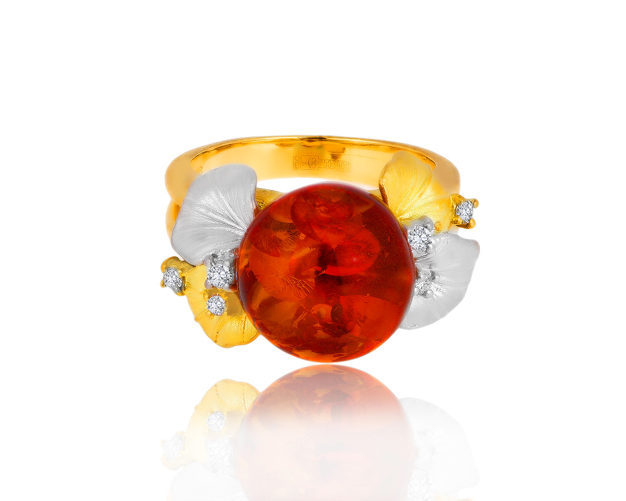 Прекрасное золотое кольцо с бриллиантами 0.12ct 210819/20