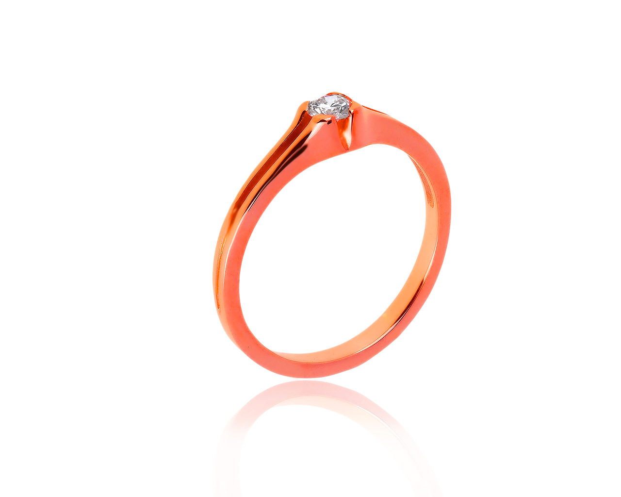 Винтажное золотое кольцо с бриллиантом 0.11ct