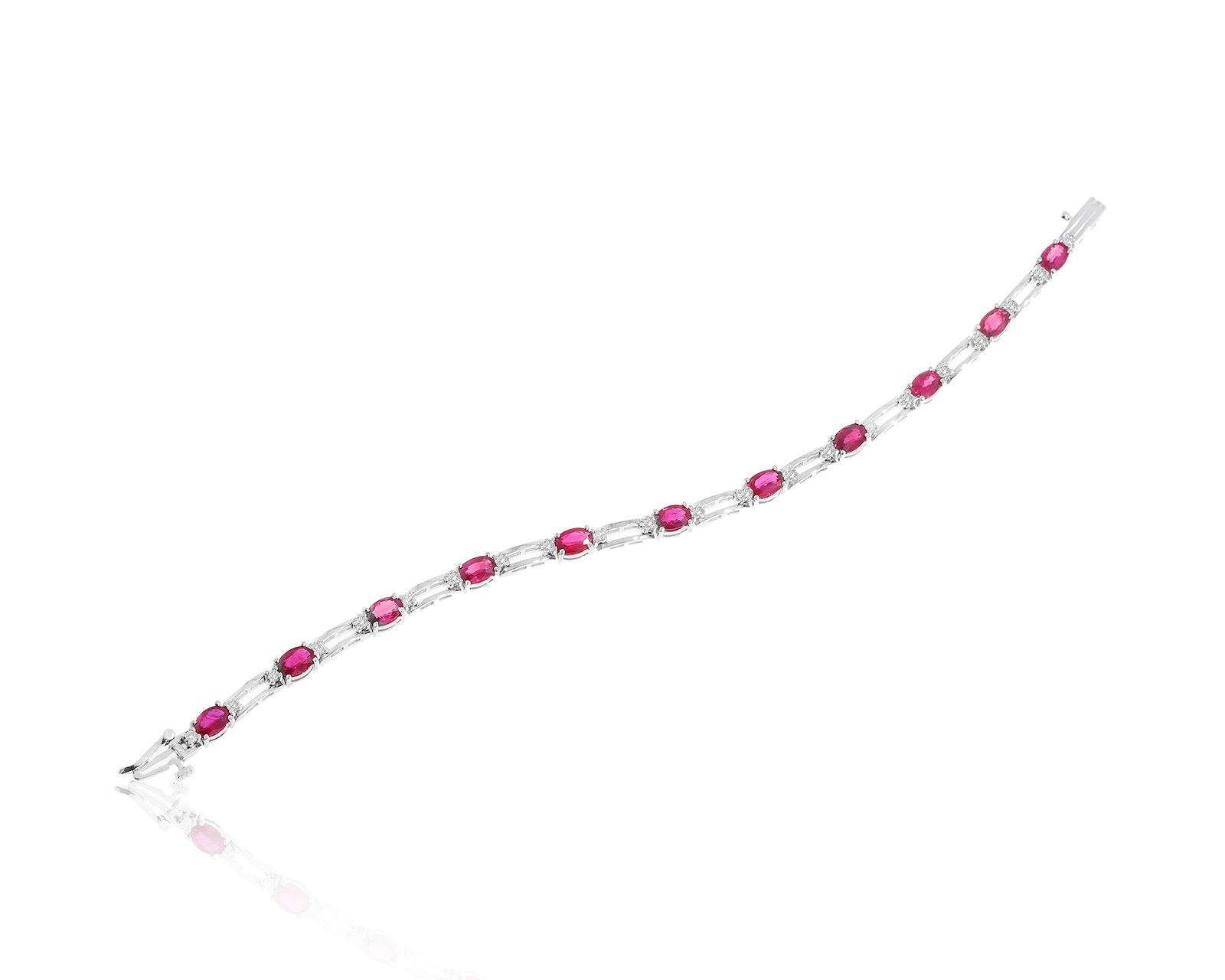 Золотой браслет с рубинами 6.71ct и бриллиантами 0.60ct 150524/10