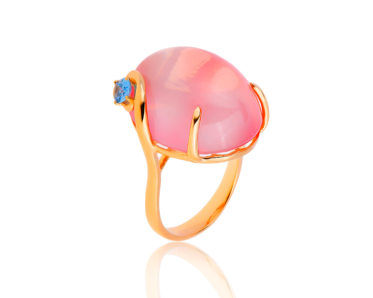 Потрясающее золотое кольцо с розовым кварцем 41.71ct 170819/15