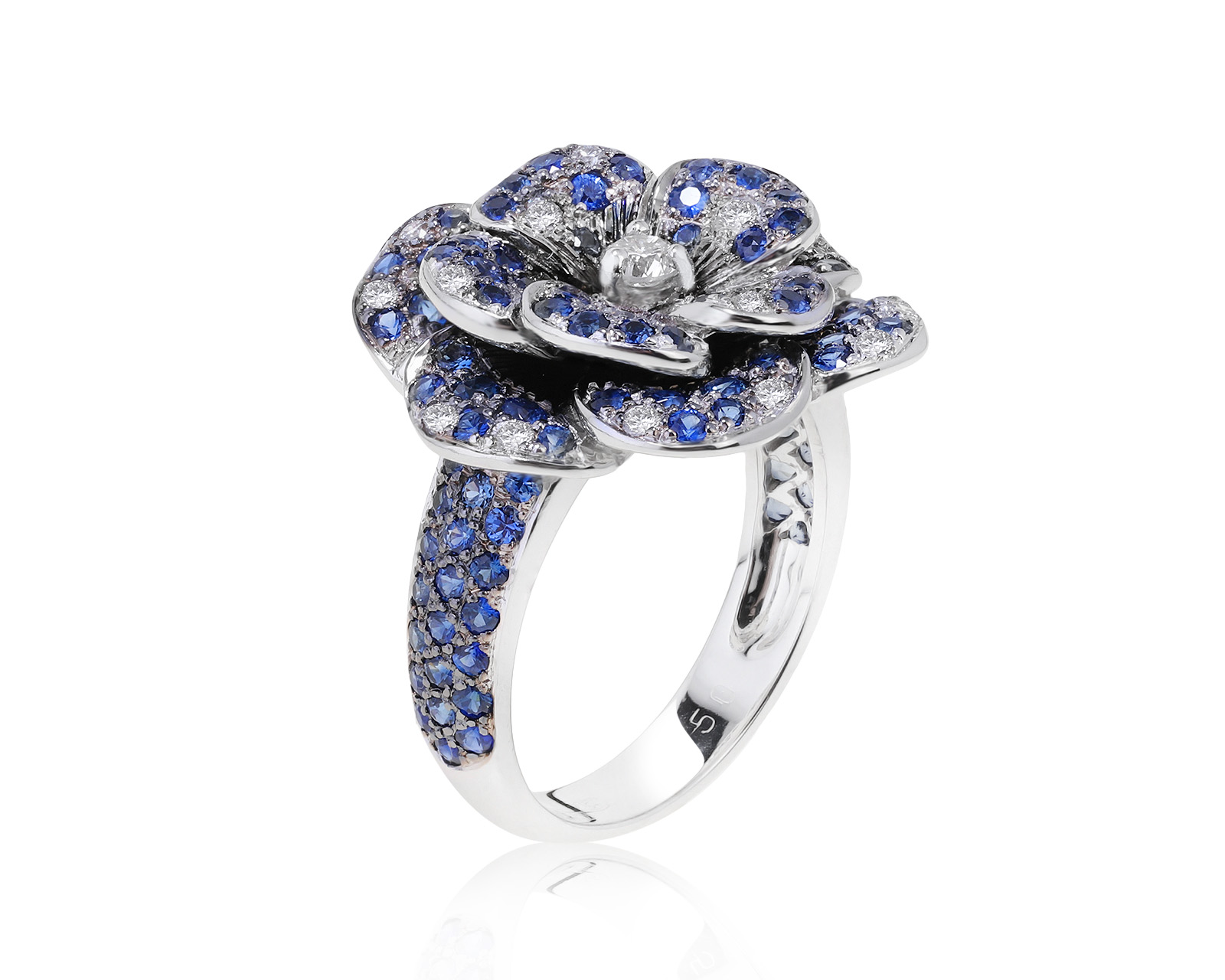 Очаровательное золотое кольцо с сапфирами 1.25ct 051121/1