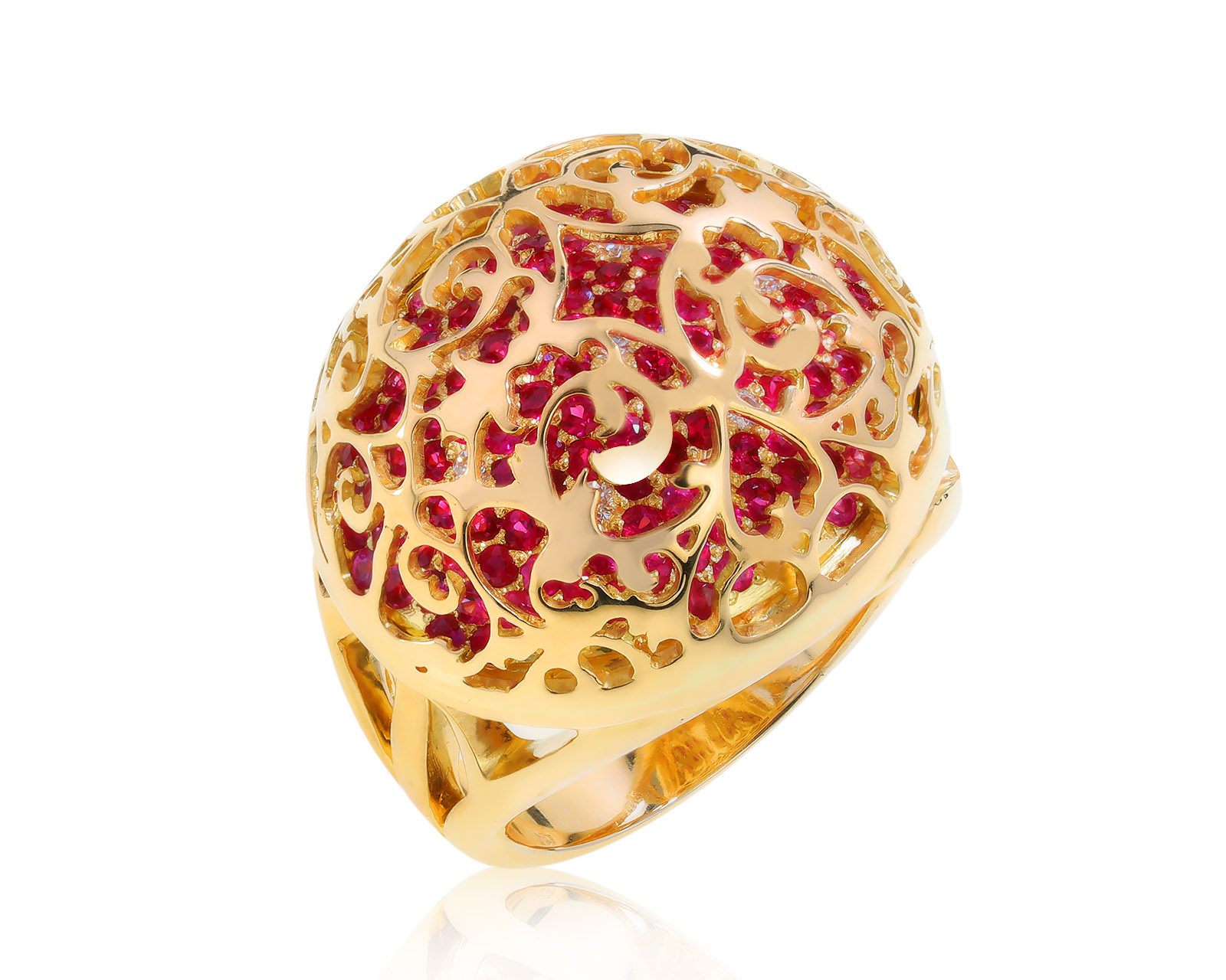 Женственное золотое кольцо с сапфирами 3.63ct 280122/5 Женственное золотое кольцо с сапфирами 3.63ct 280122/5