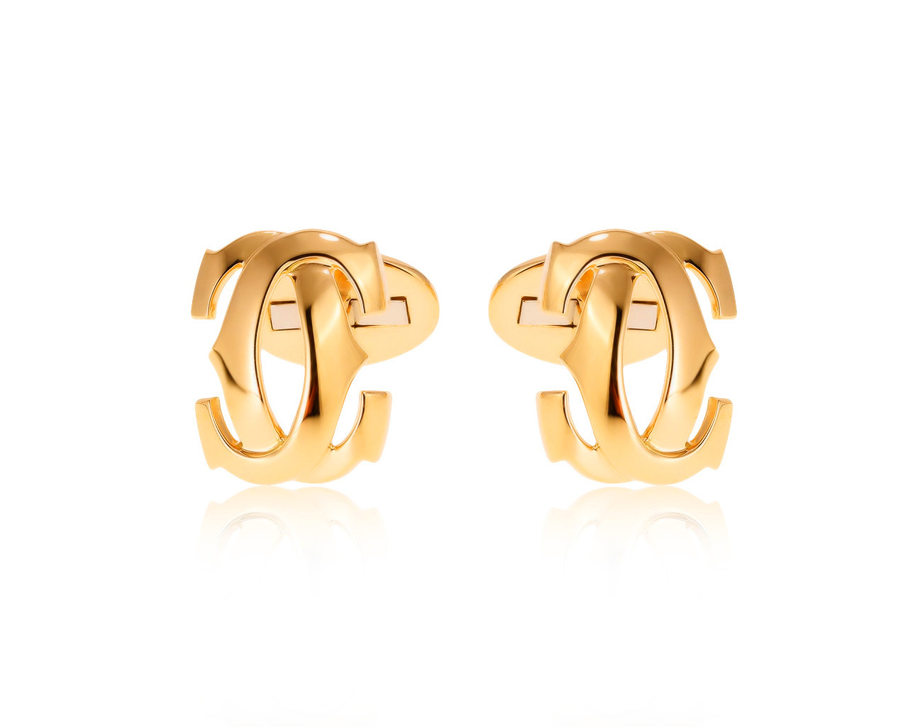 Оригинальные золотые запонки Cartier Logo 211220/2 Оригинальные золотые запонки Cartier Logo 211220/2