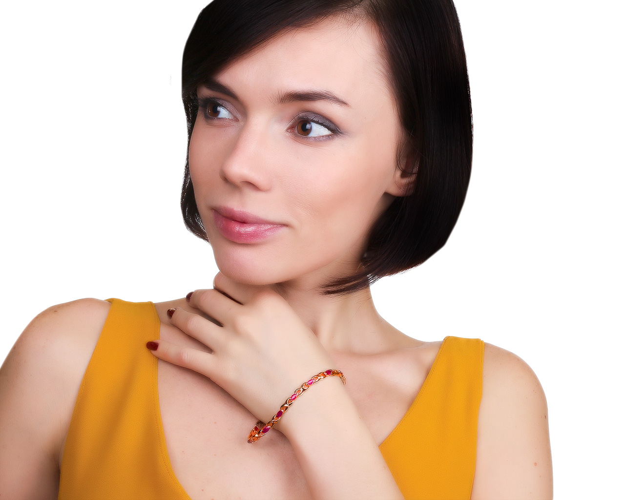 Безупречный золотой браслет с рубинами 2.15ct