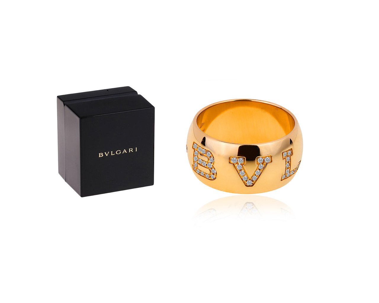 Оригинальное золотое кольцо с бриллиантами 0.36ct Bvlgari