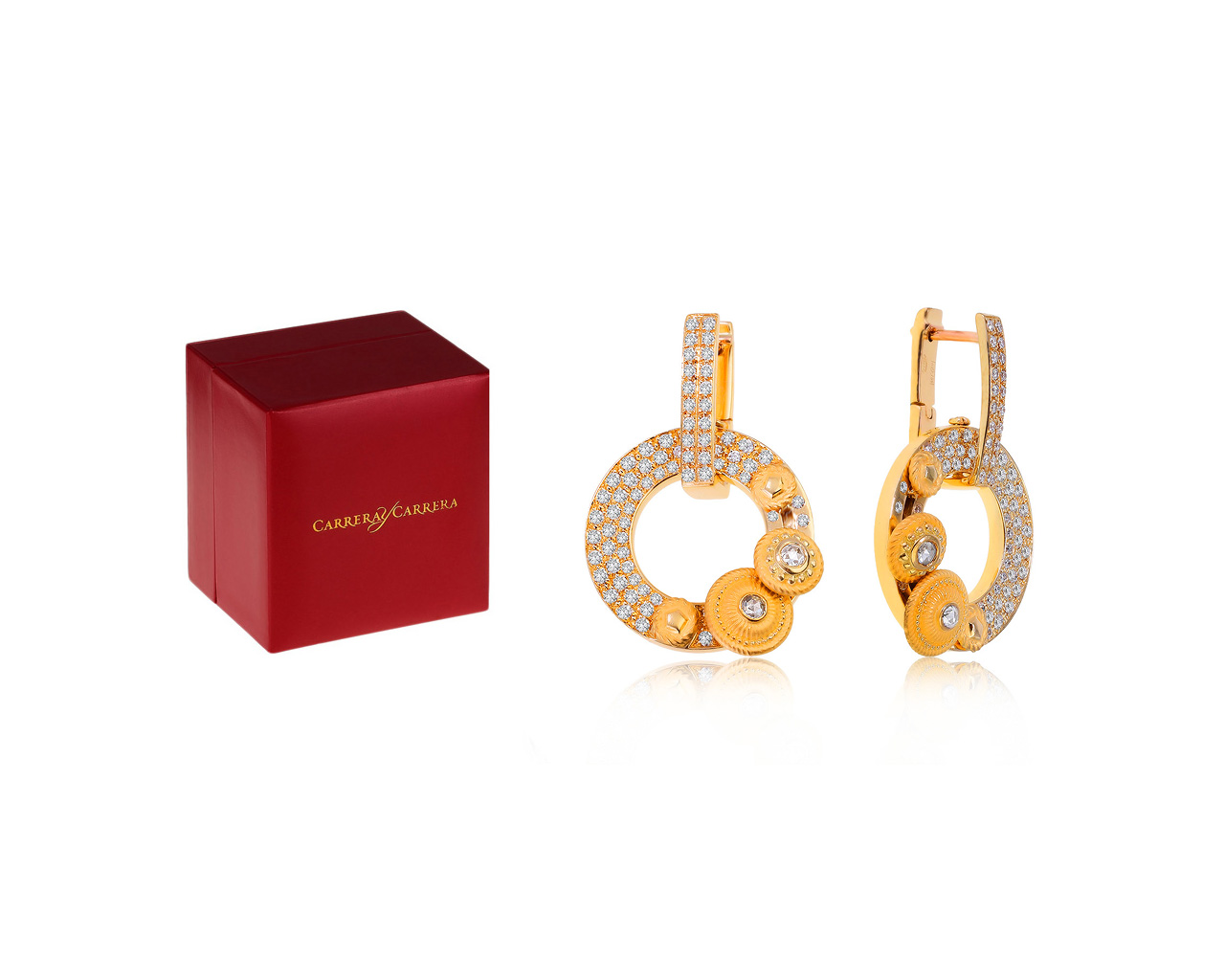 Оригинальные золотые серьги с бриллиантами 1.11ct Carrera y Carrera Рasodoble