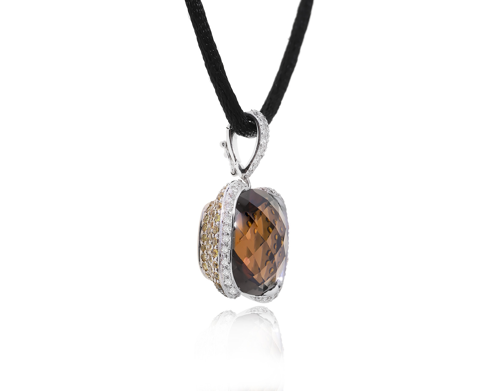 Золотой кулон с дымчатым кварцем 18.00ct