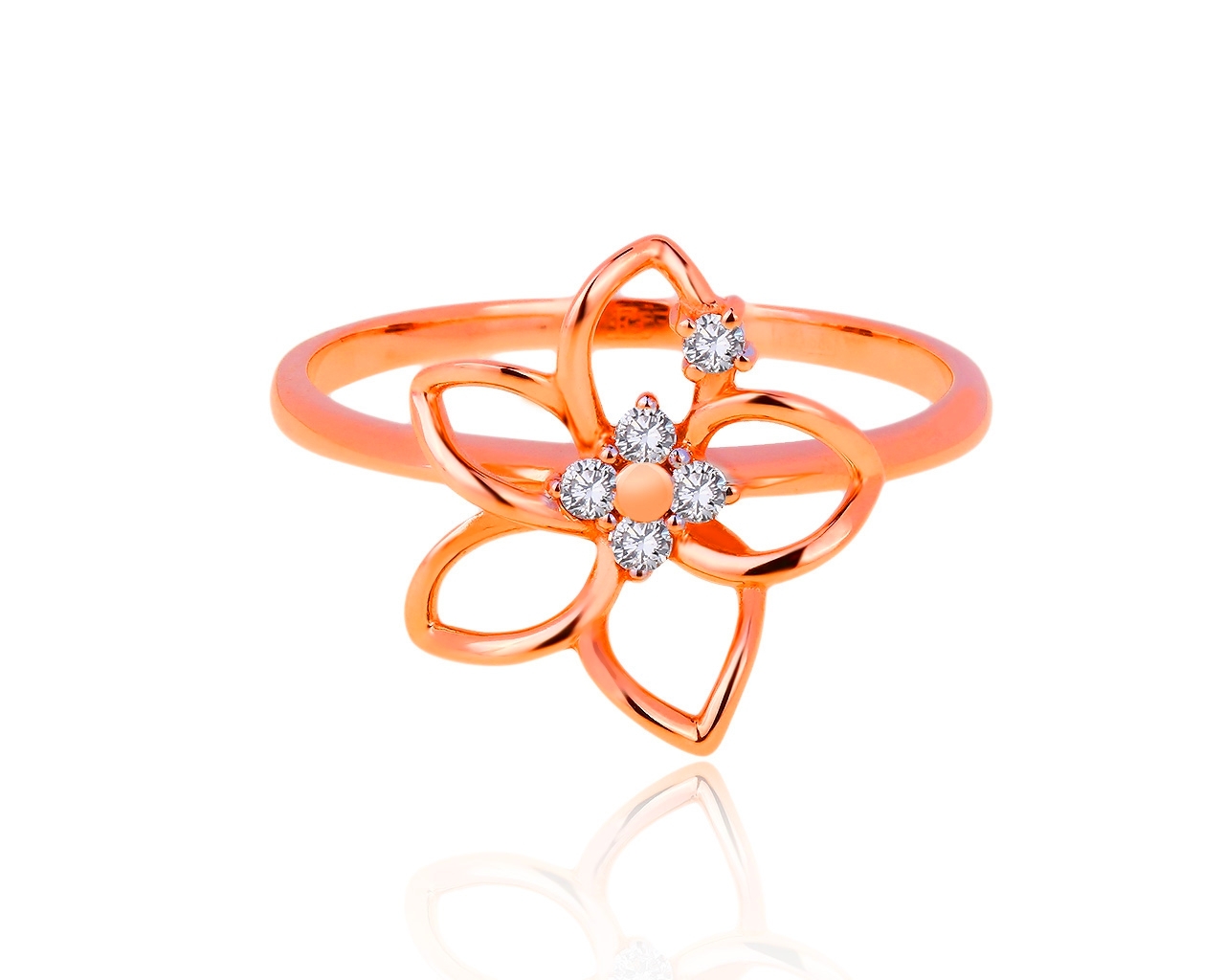 Утонченное золотое кольцо с бриллиантами 0.07ct 210219/4 Утонченное золотое кольцо с бриллиантами 0.07ct 210219/4