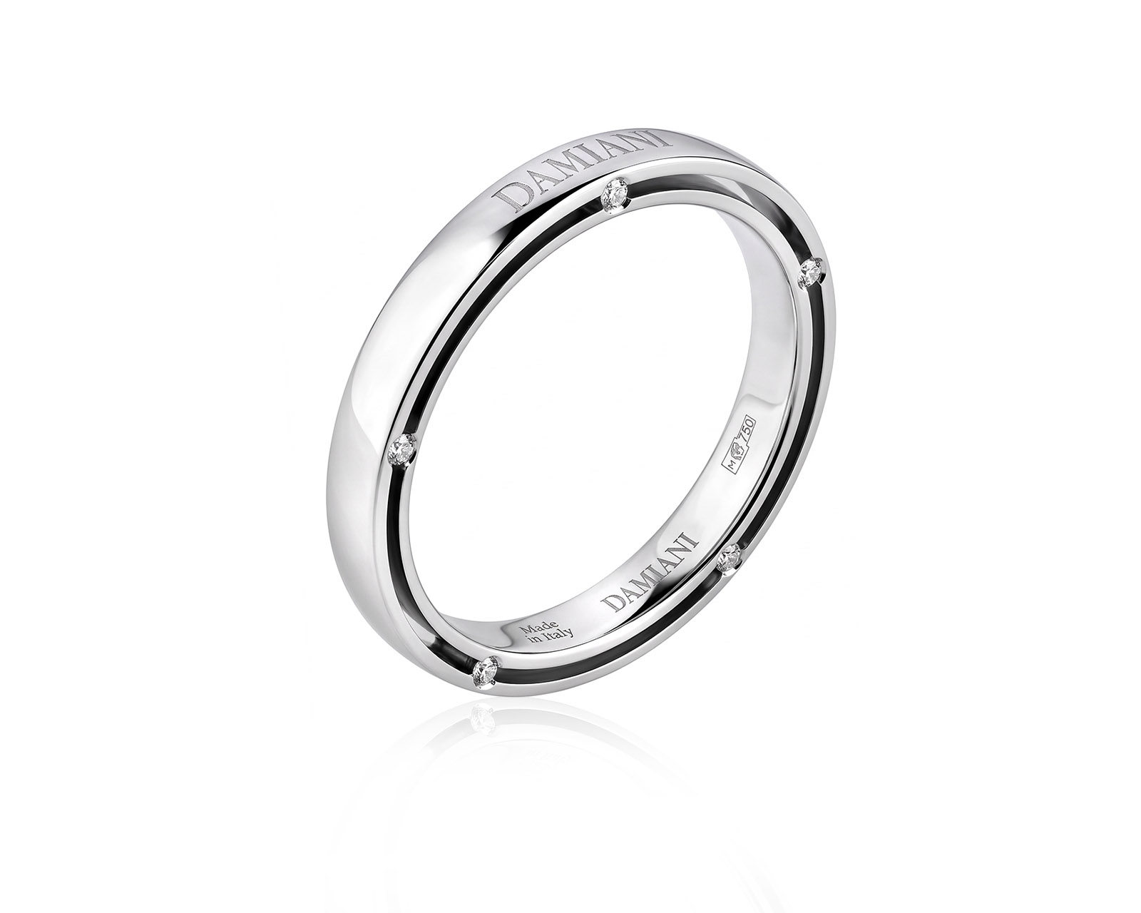 Оригинальное золотое кольцо с бриллиантами 0.09ct Damiani D.Side
