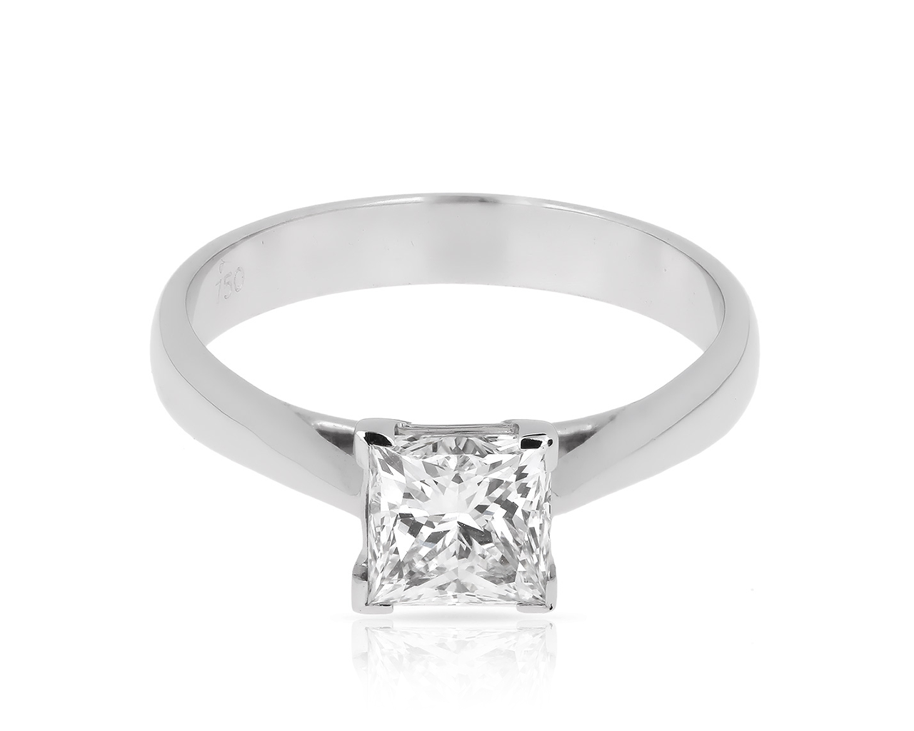 Золотое кольцо с бриллиантом 1.09ct Сертификат МГУ 190518/2