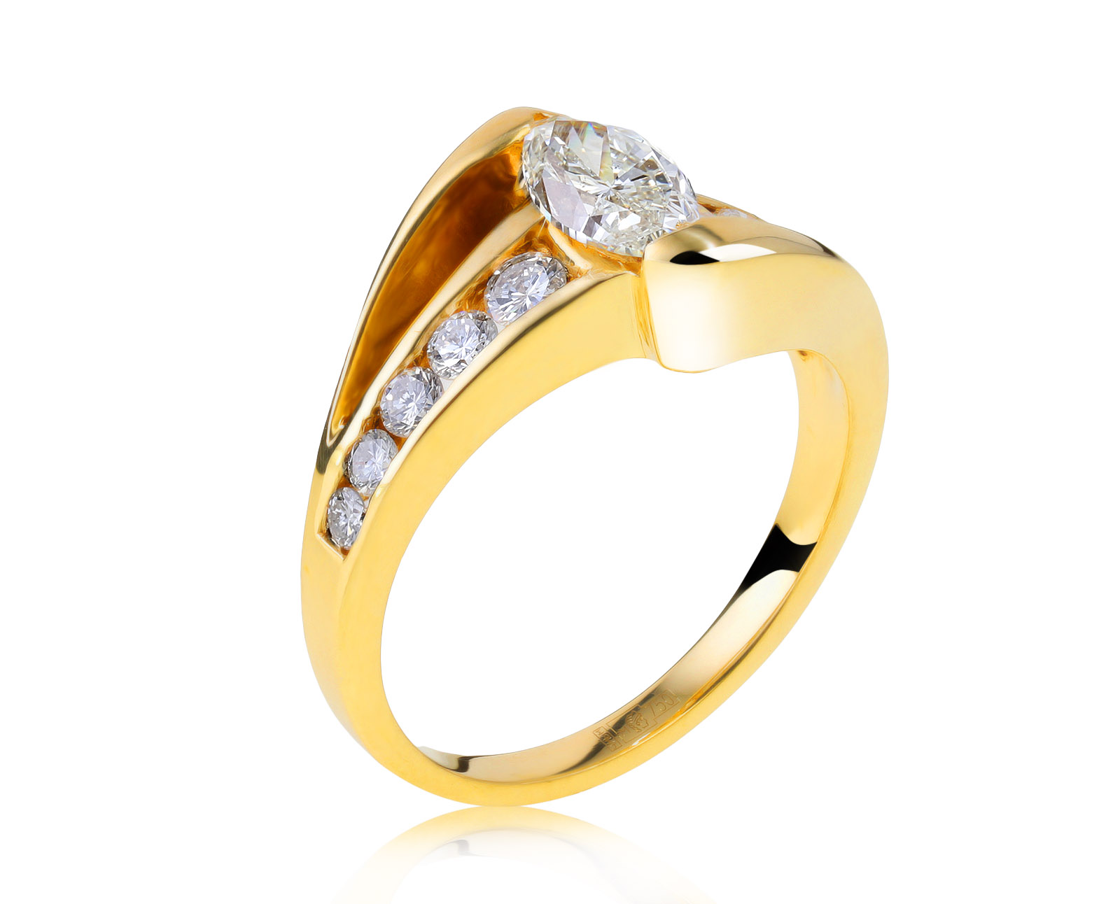 Волнующее золотое кольцо с бриллиантами 1.16ct 010621/24
