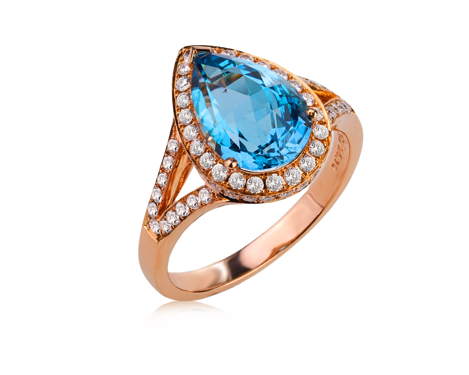 Золотое кольцо с топазом 4.76ct и бриллиантами 0.79ct 030626/4