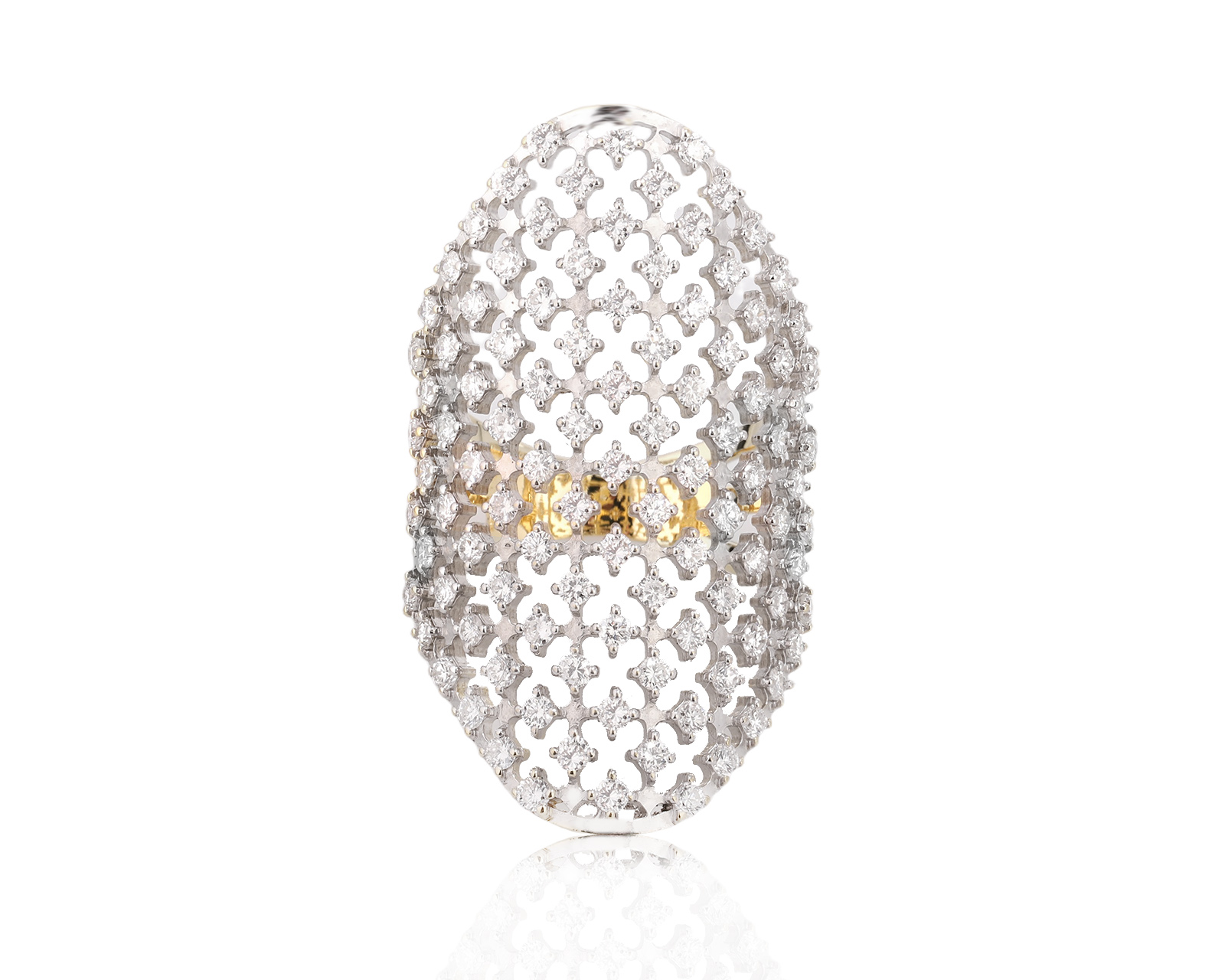 Золотое кольцо с бриллиантами 2.06ct