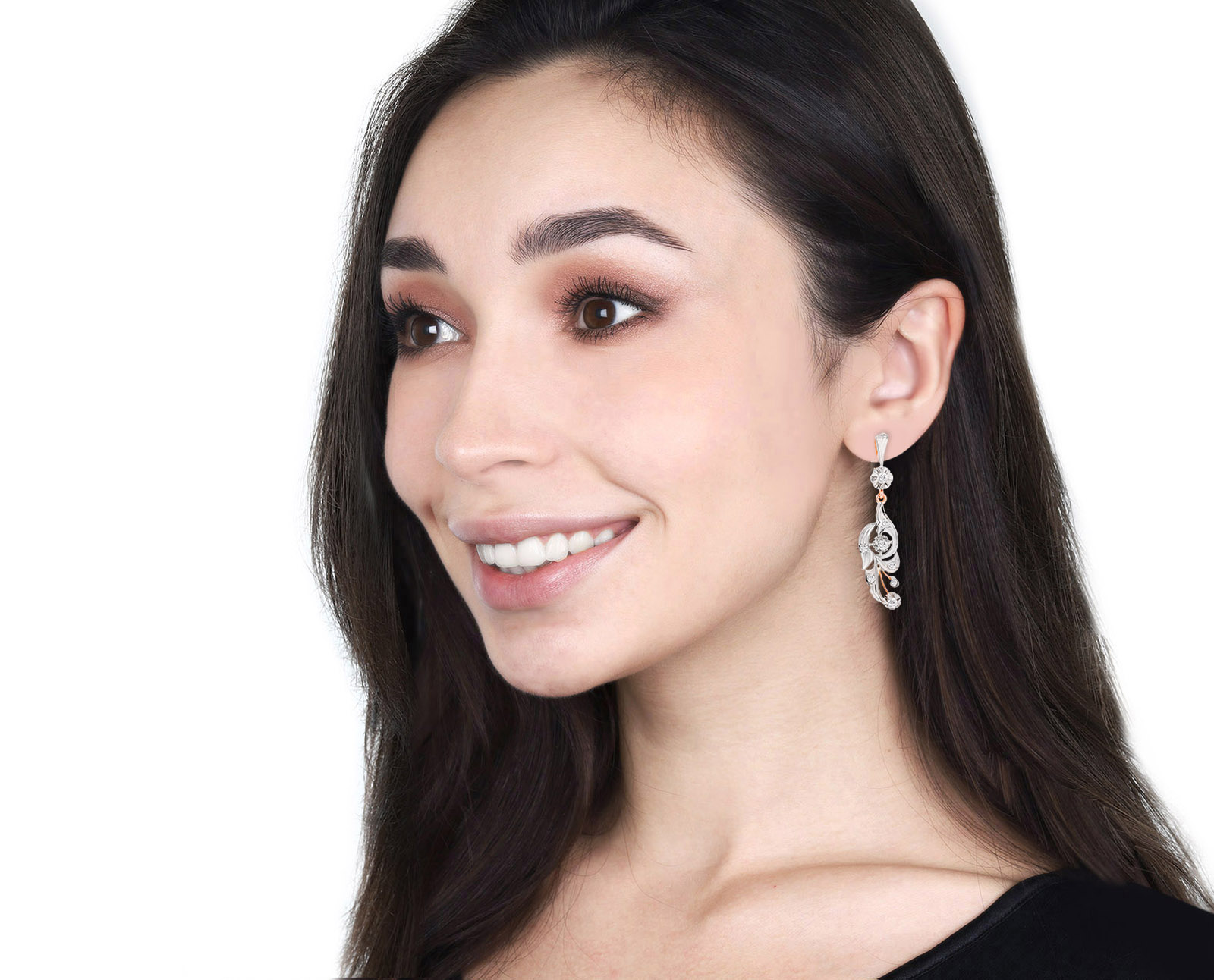 Золотые серьги с бриллиантами 0.68ct