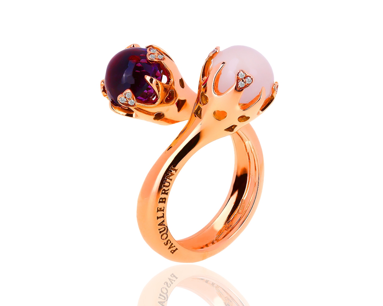 Золотое кольцо с бриллиантами и аметистом Pasquale Bruni lo Amo 301218/4