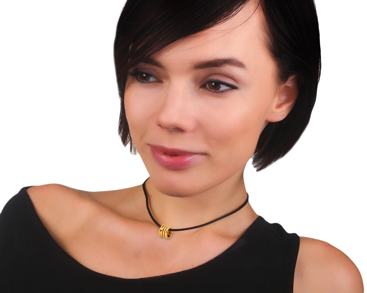 Оригинальный золотой кулон Bvlgari B.Zero 1