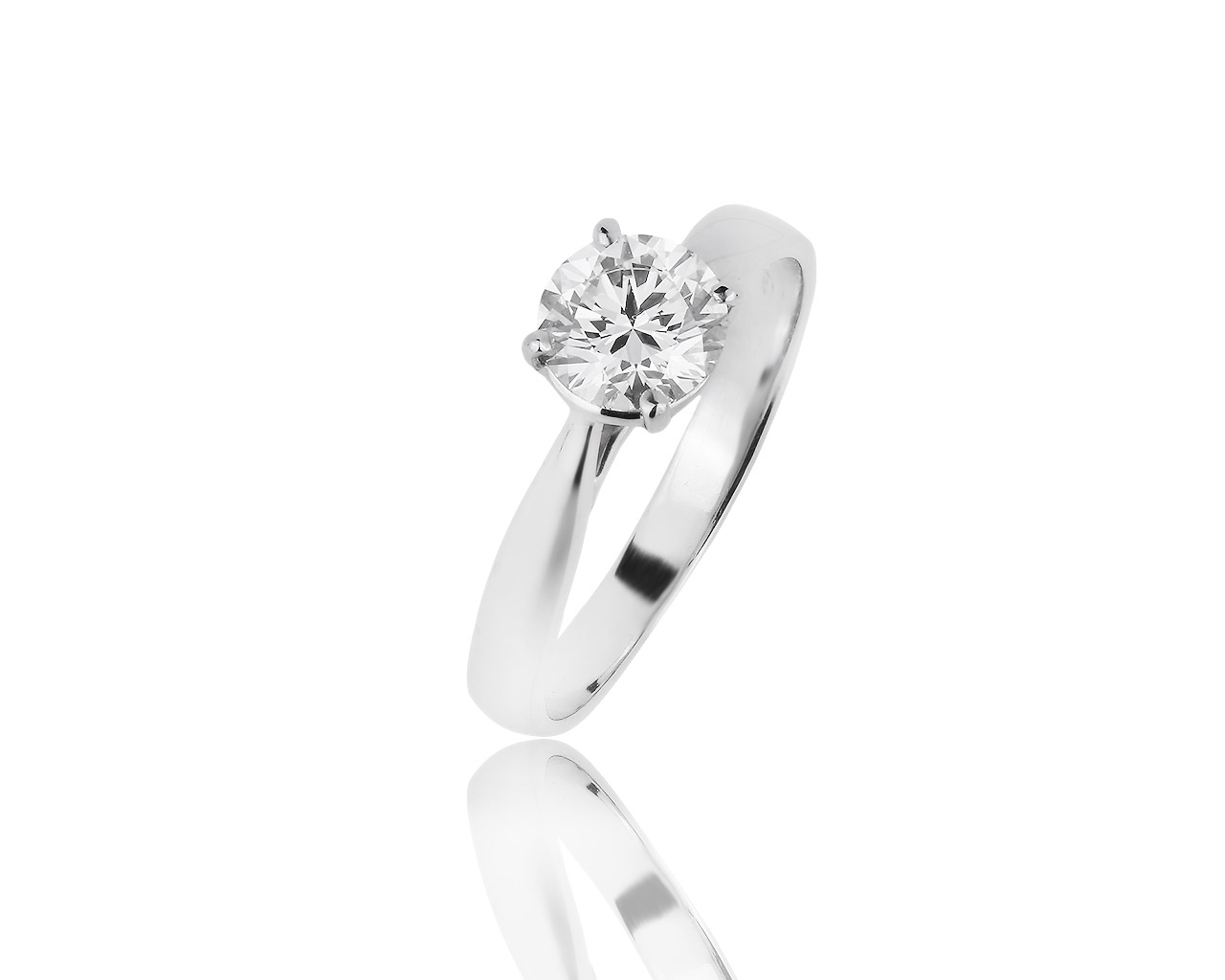 Современное золотое кольцо с бриллиантом 0.91ct 010819/29