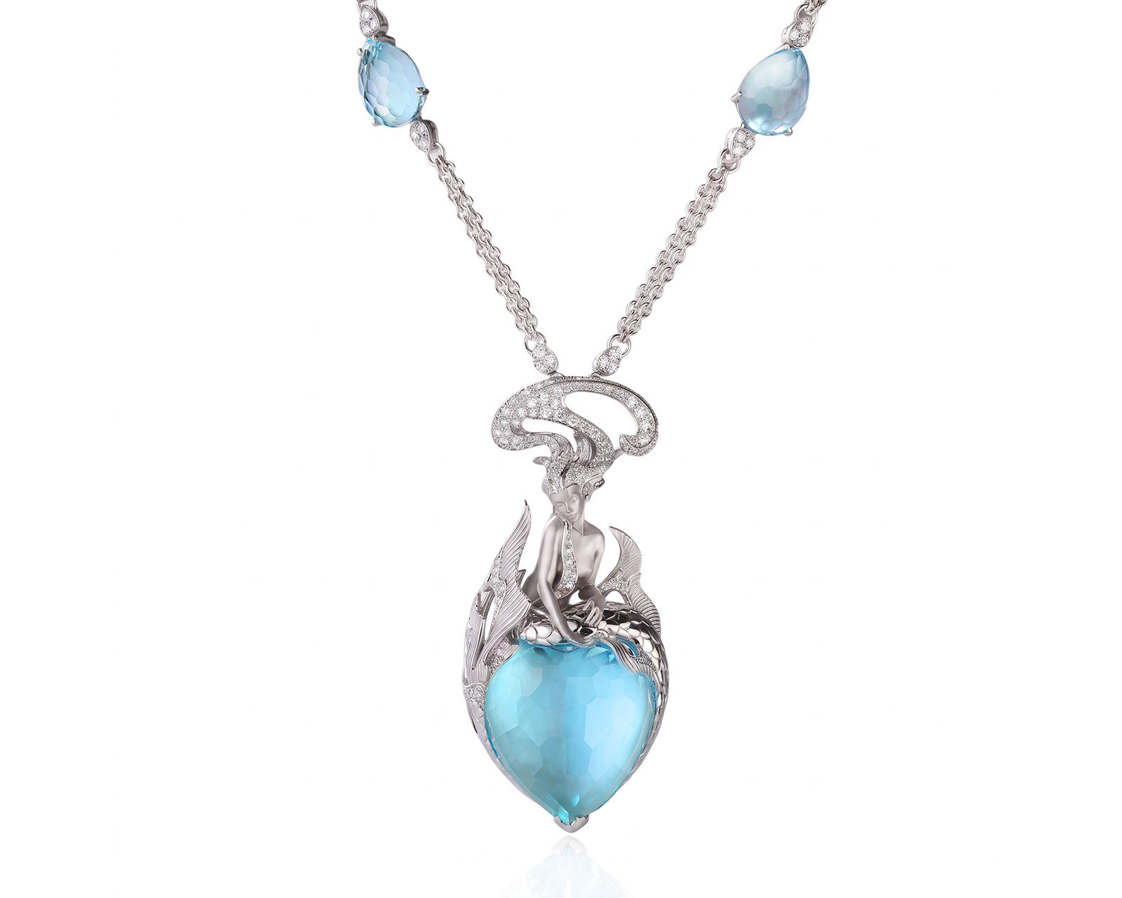Оригинальное золотое колье с топазами 80.55ct Magerit Atlantis Sirena Ola 250726/7