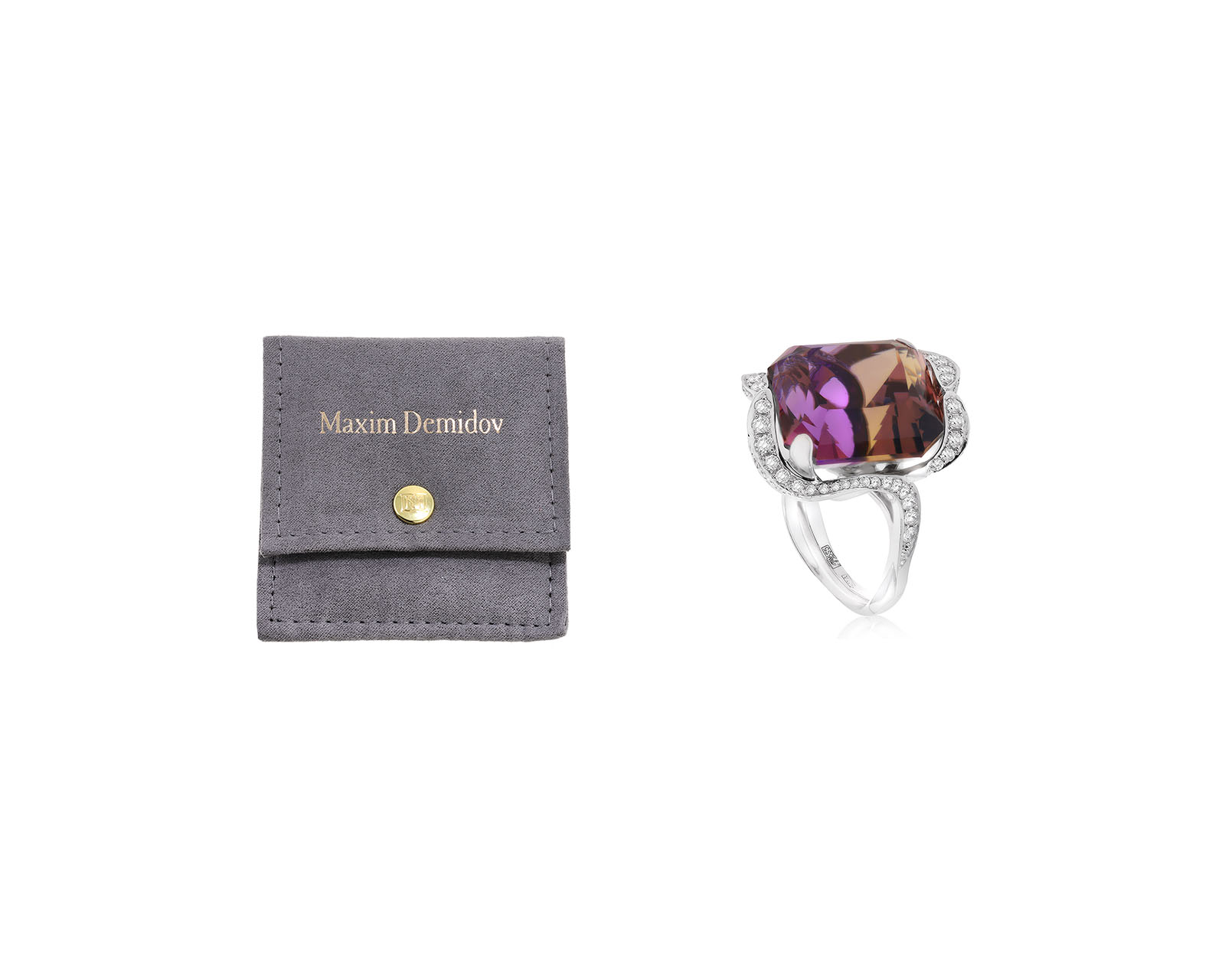 Оригинальное золотое кольцо с аметрином Боливия 28.76ct Maxim Demidov