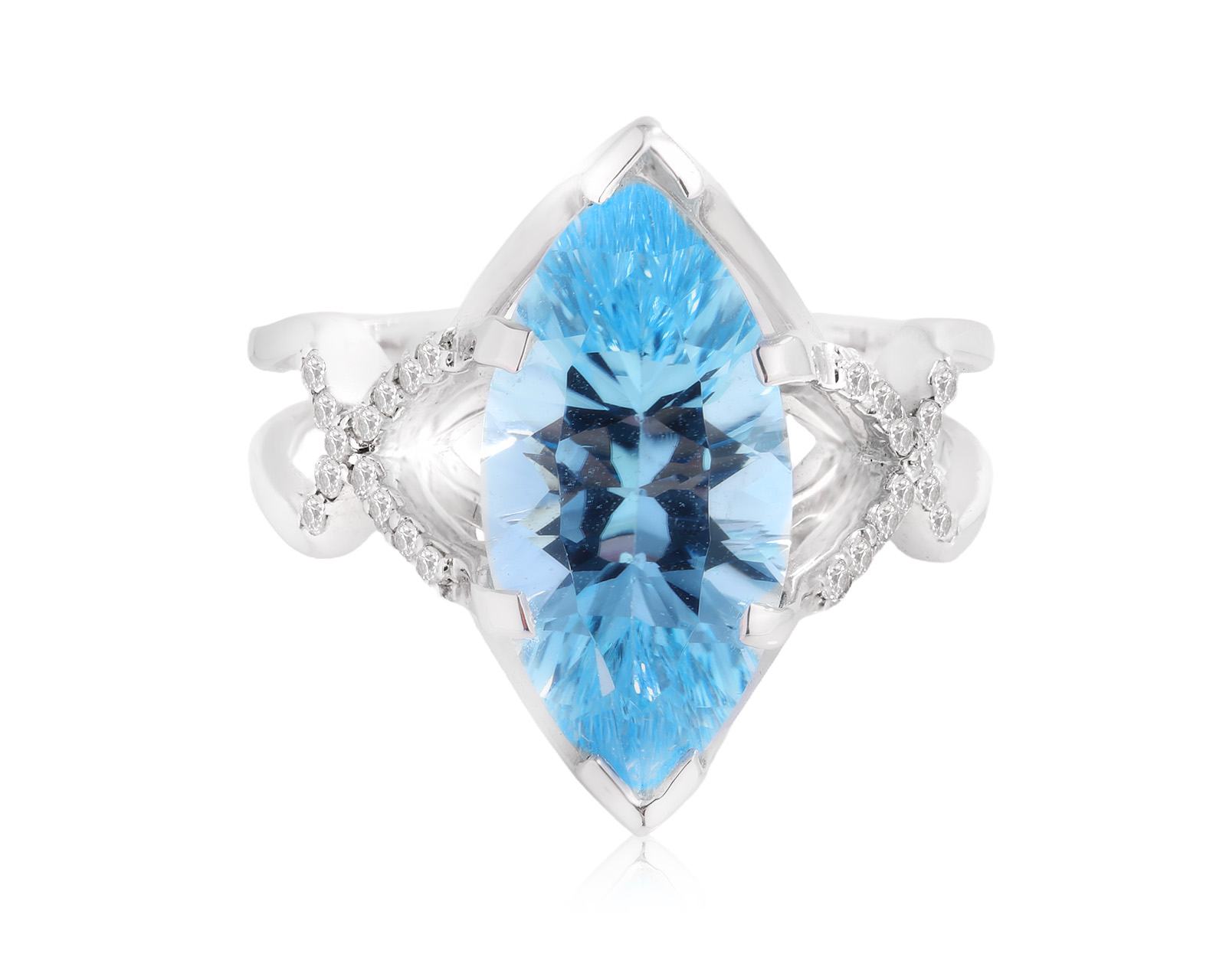 Оригинальное золотое кольцо с топазом 5.18ct Maxim Demidov 200625/КМ198