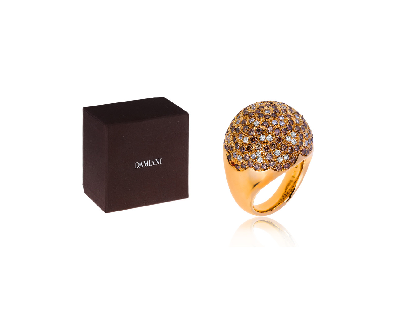 Оригинальное золотое кольцо с бриллиантами 3.03ct Damiani