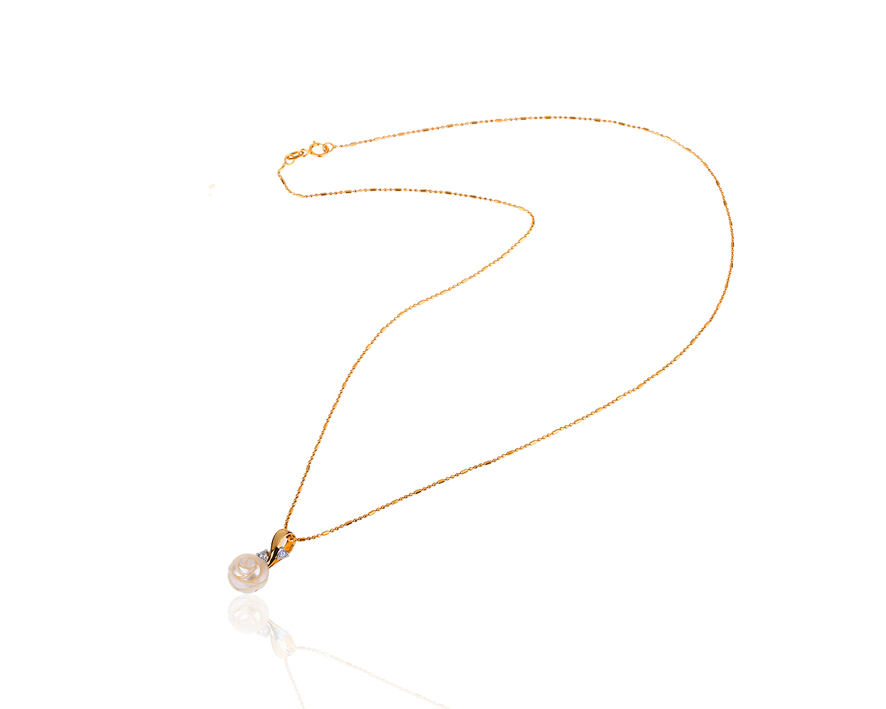 Модный золотой кулон с бриллиантами 0.05ct