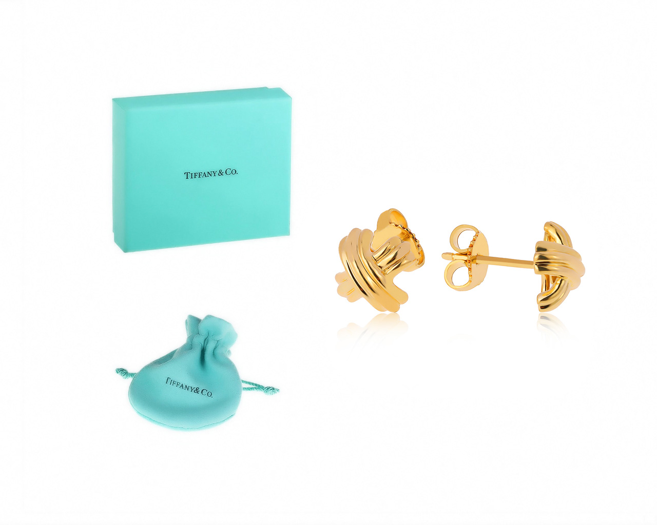 Оригинальные золотые серьги Tiffany&Co