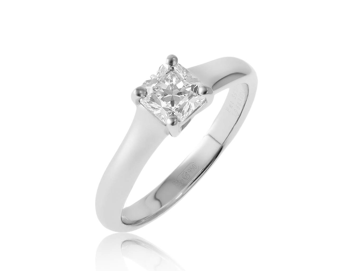 Оригинальное платиновое кольцо с бриллиантом 0.68ct Tiffany&Co Lucida