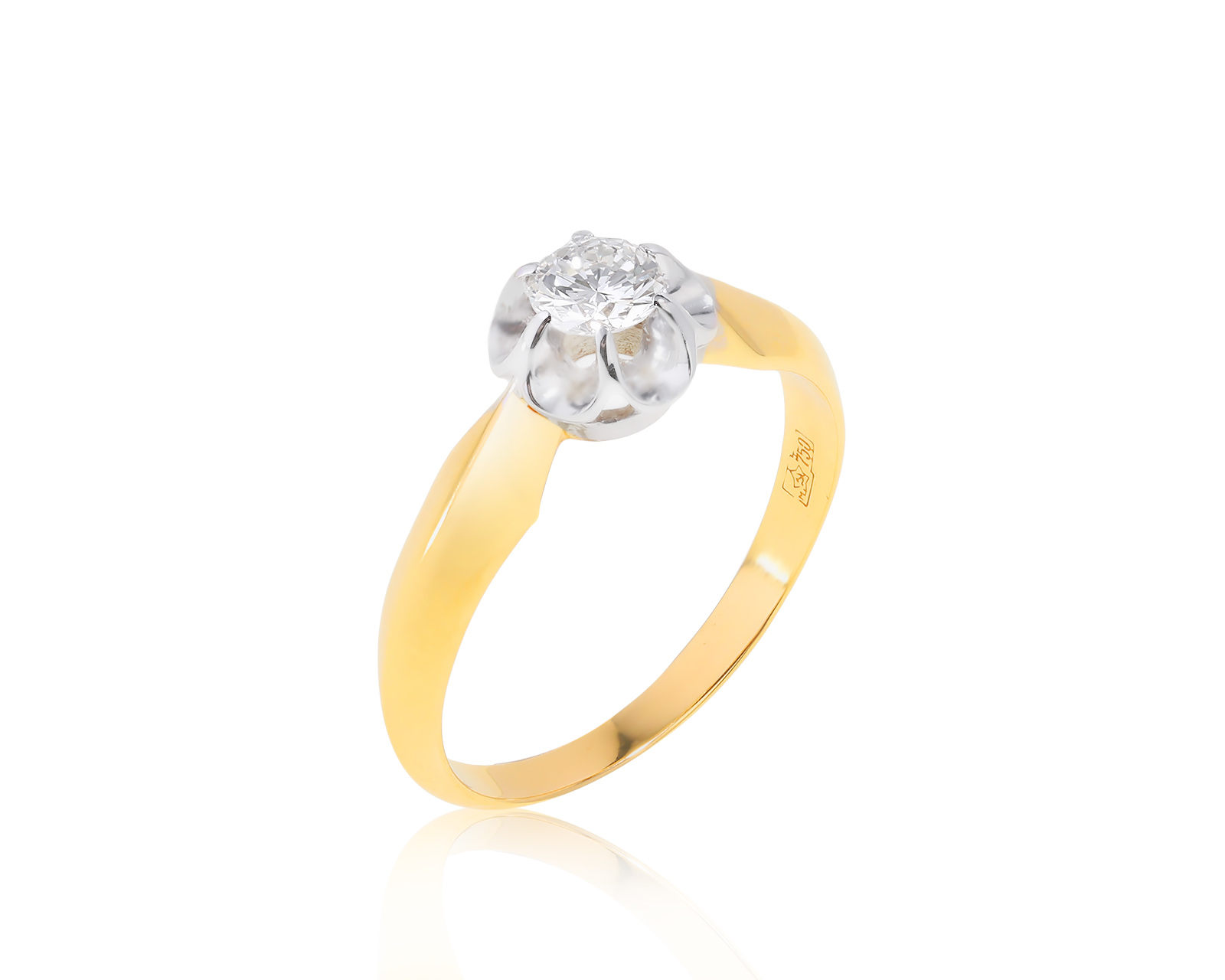 Винтажное золотое кольцо с бриллиантом 0.37ct СССР 160622/6